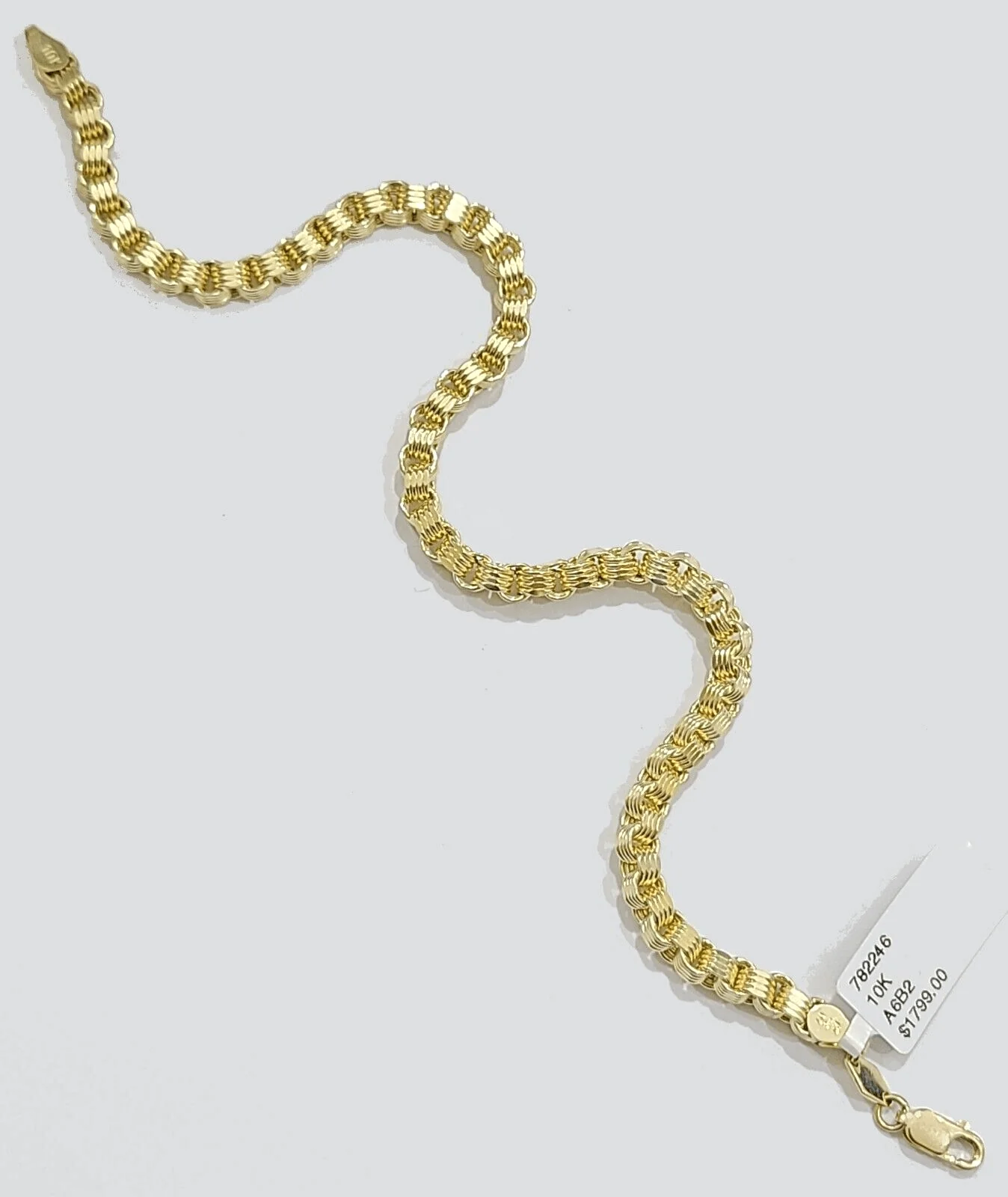 Real 10k Yellow Gold Box Byzantine Bracelet 4mm Unisex 9.5" inch 10kt Men Women - Image 5