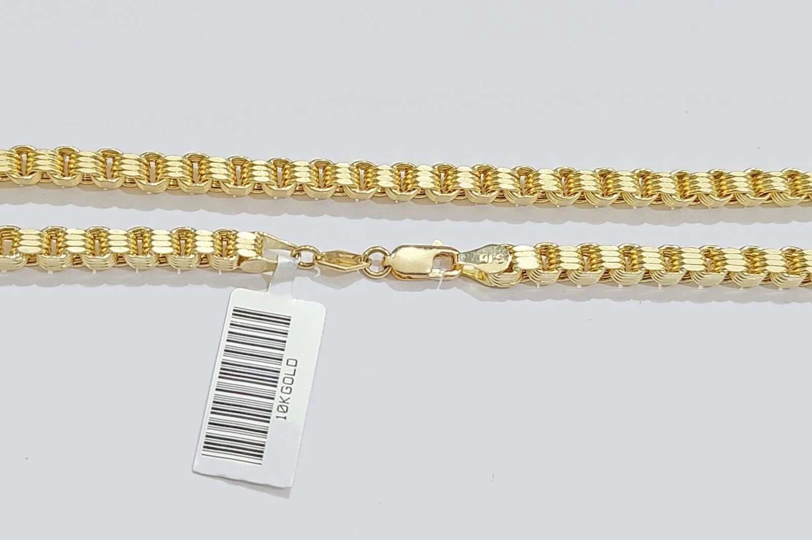 Real 10K Yellow Gold Box Byzantine Chain 4mm Necklace 18-30'' Inch Lobster Lock - Image 4