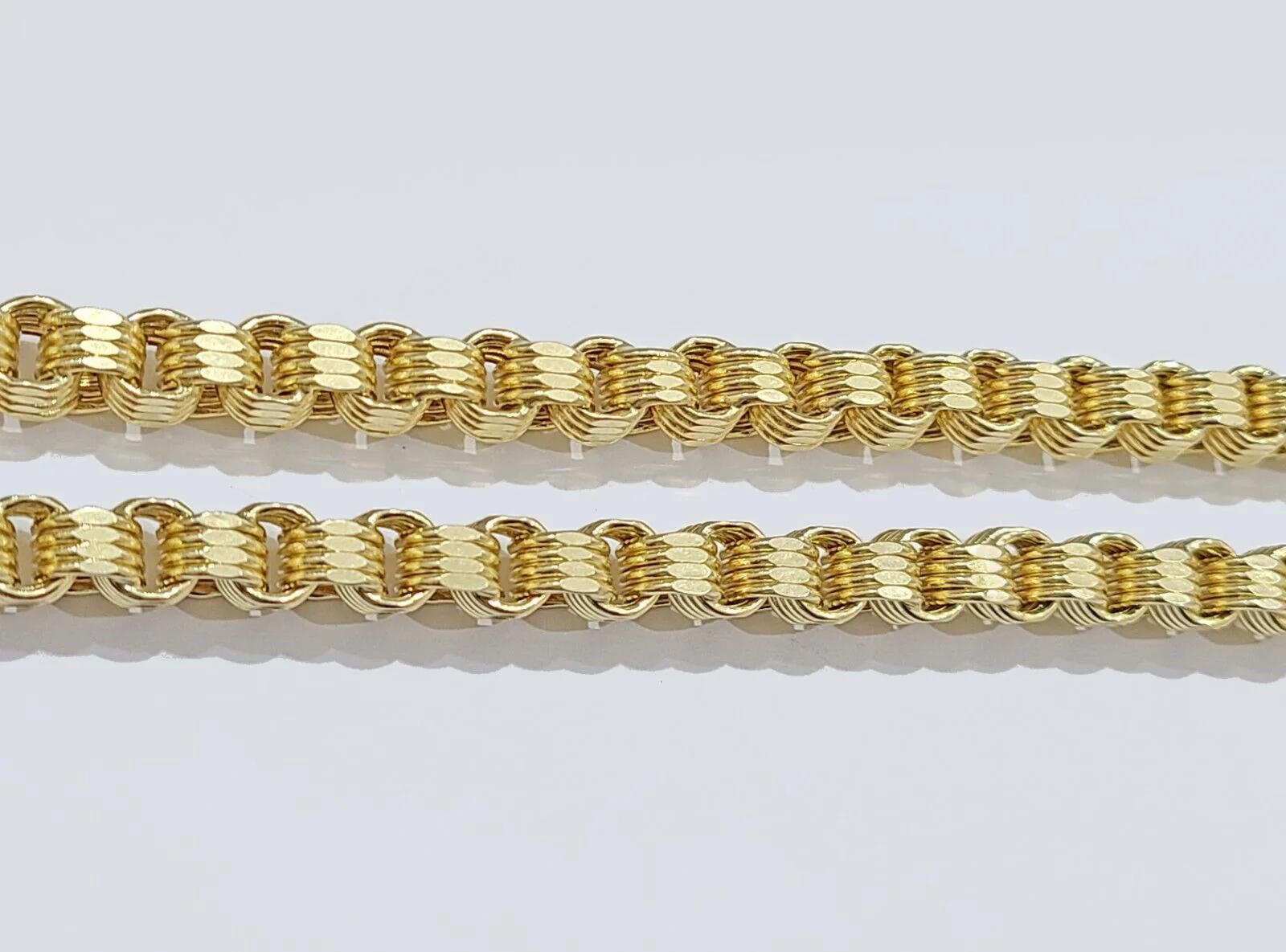 Real 10k Yellow Gold Box Byzantine Chain 7mm 22" inch Unisex 10kt Necklace Men's - Image 4