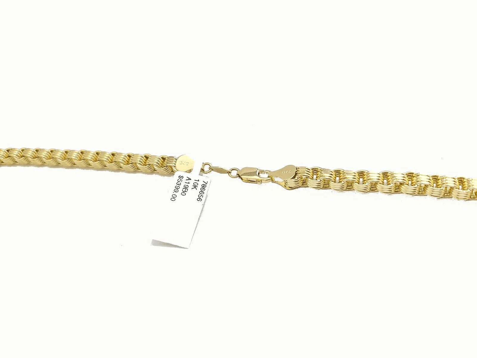 Real 10k Yellow Gold Box Byzantine Necklace 5mm 22" inch Unisex 10kt Chain - Image 5