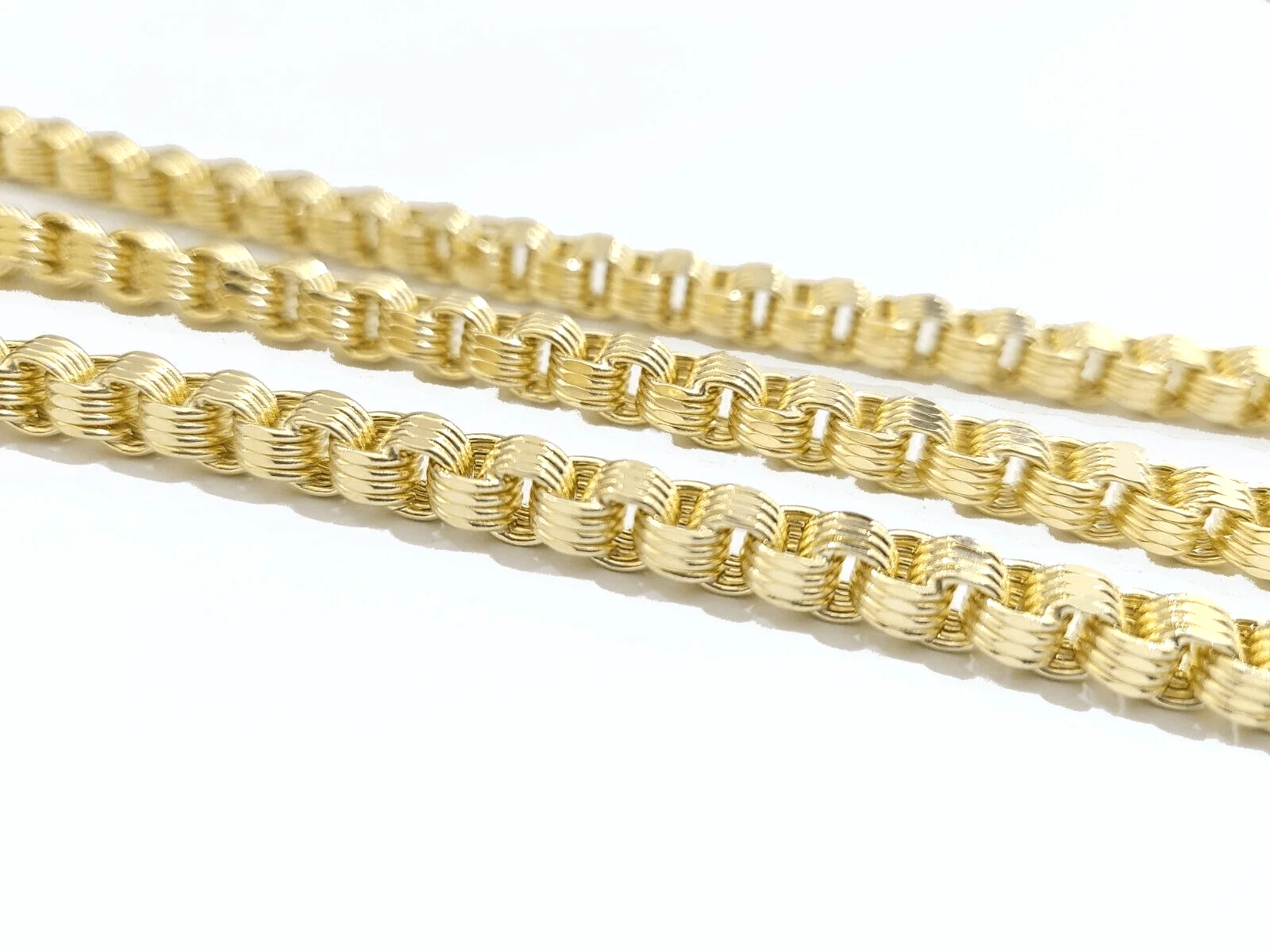 Real 10k Yellow Gold Box Byzantine Necklace 5mm 22" inch Unisex 10kt Chain - Image 5