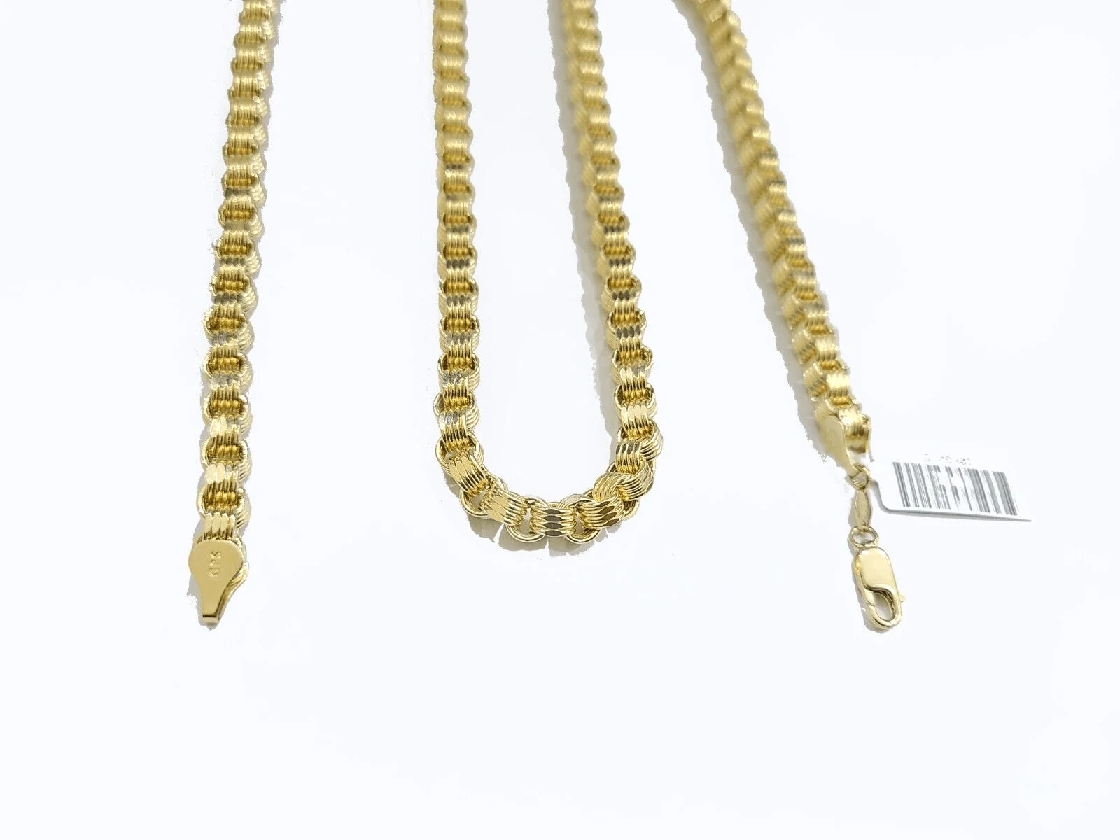 Real 10k Yellow Gold Box Byzantine Necklace 5mm 22" inch Unisex 10kt Chain - Image 7