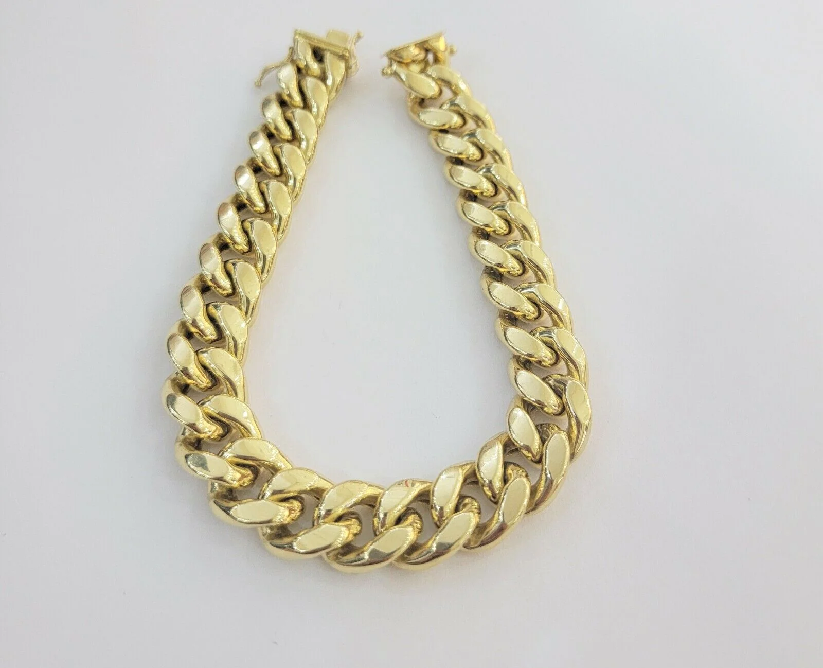 Real 10k Yellow Gold Bracelet 13mm 8 Inch Miami Cuban Link Mens 10KT Strong Link - Image 7