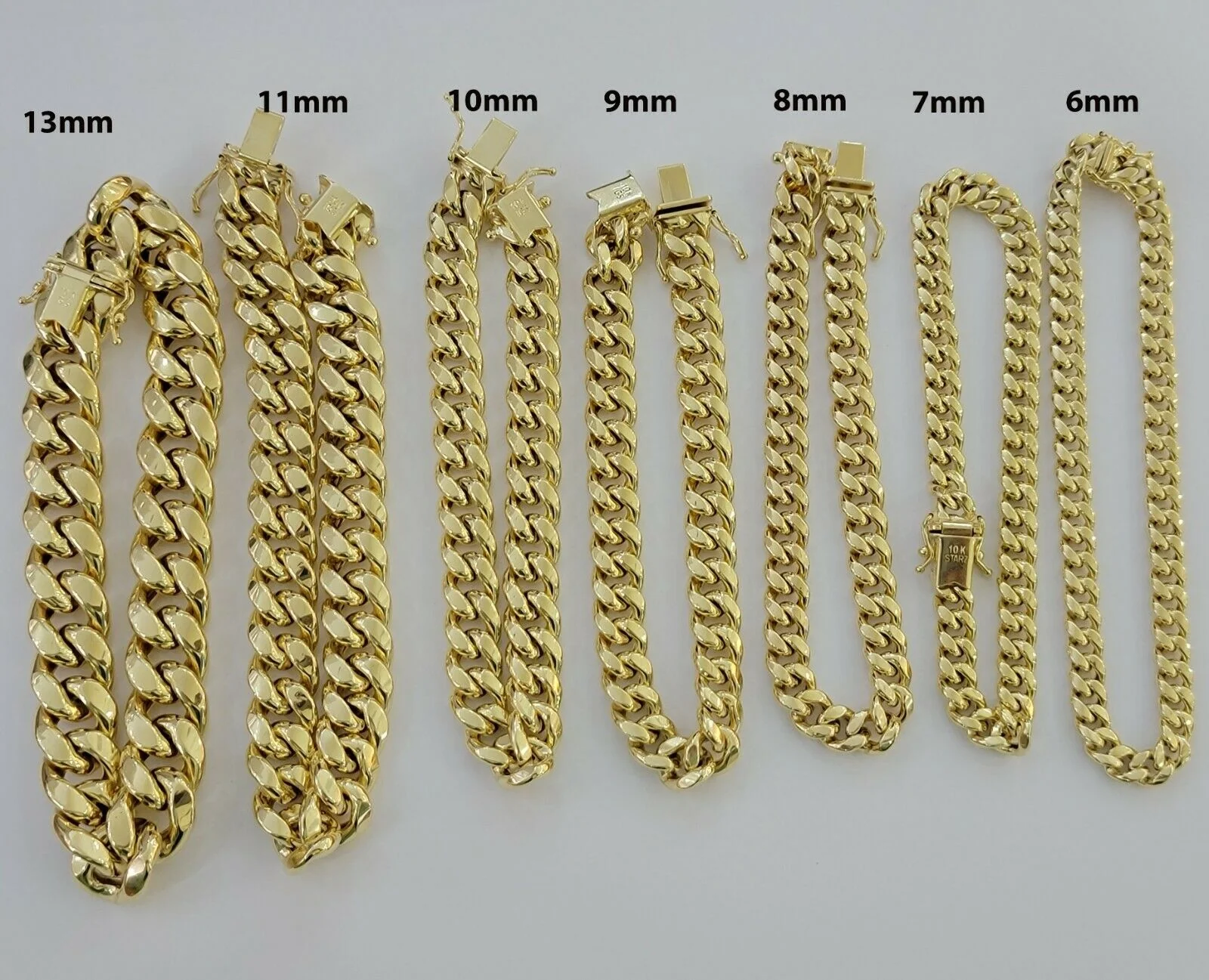 Real 10k Yellow Gold Bracelet 6mm-13mm Miami Cuban Link 9" Inch Mens 10kt ,Chain - Image 19