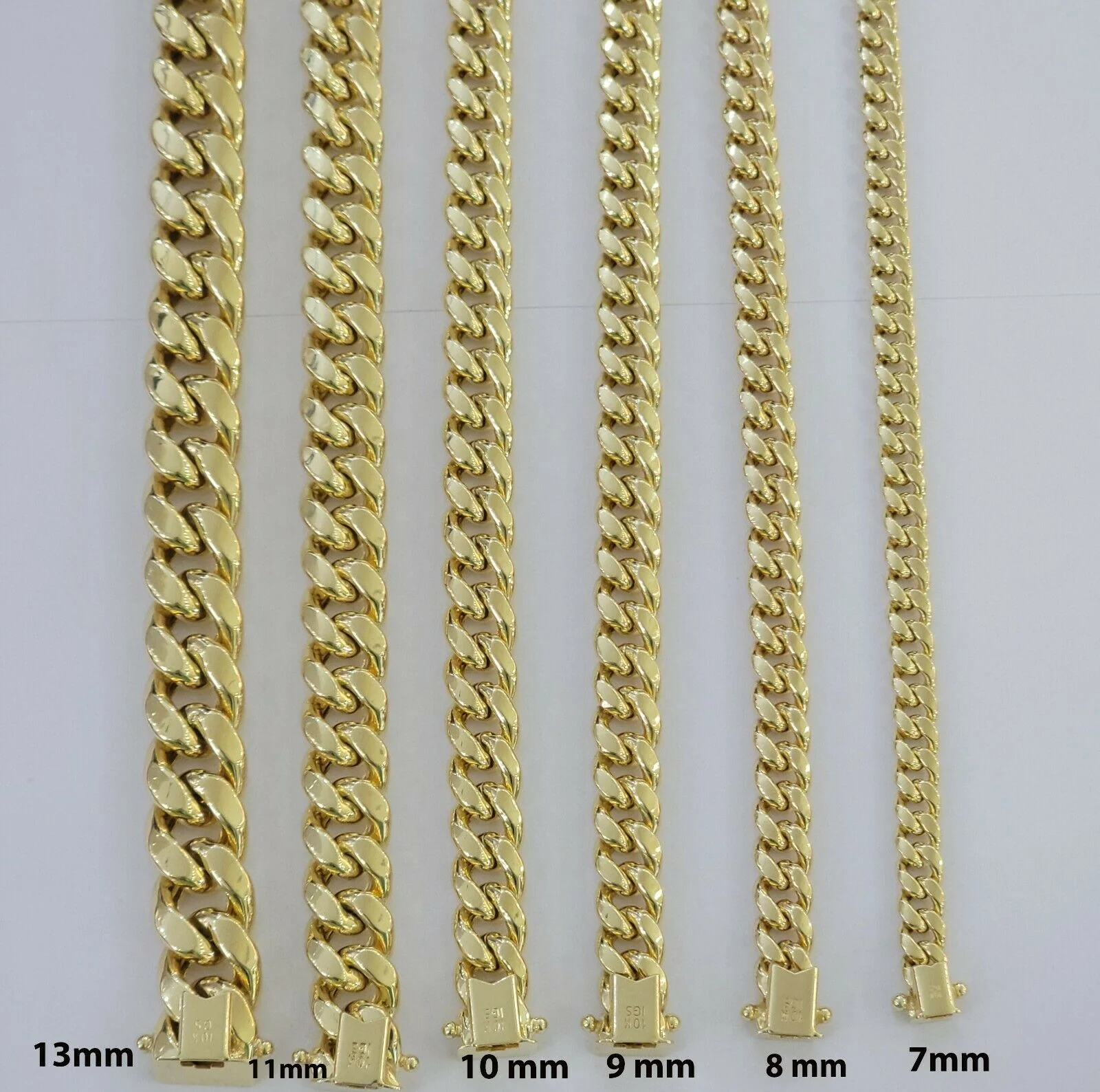 Real 10k Yellow Gold Bracelet 6mm-13mm Miami Cuban Link 9" Inch Mens 10kt ,Chain - Image 2