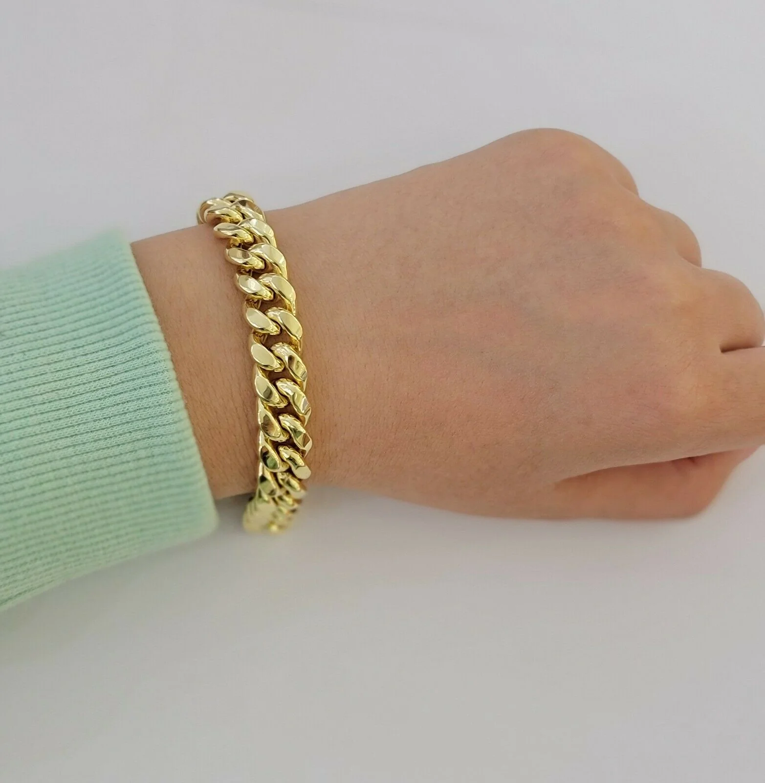 Real 10k Yellow Gold Bracelet 6mm-13mm Miami Cuban Link 9" Inch Mens 10kt ,Chain - Image 9