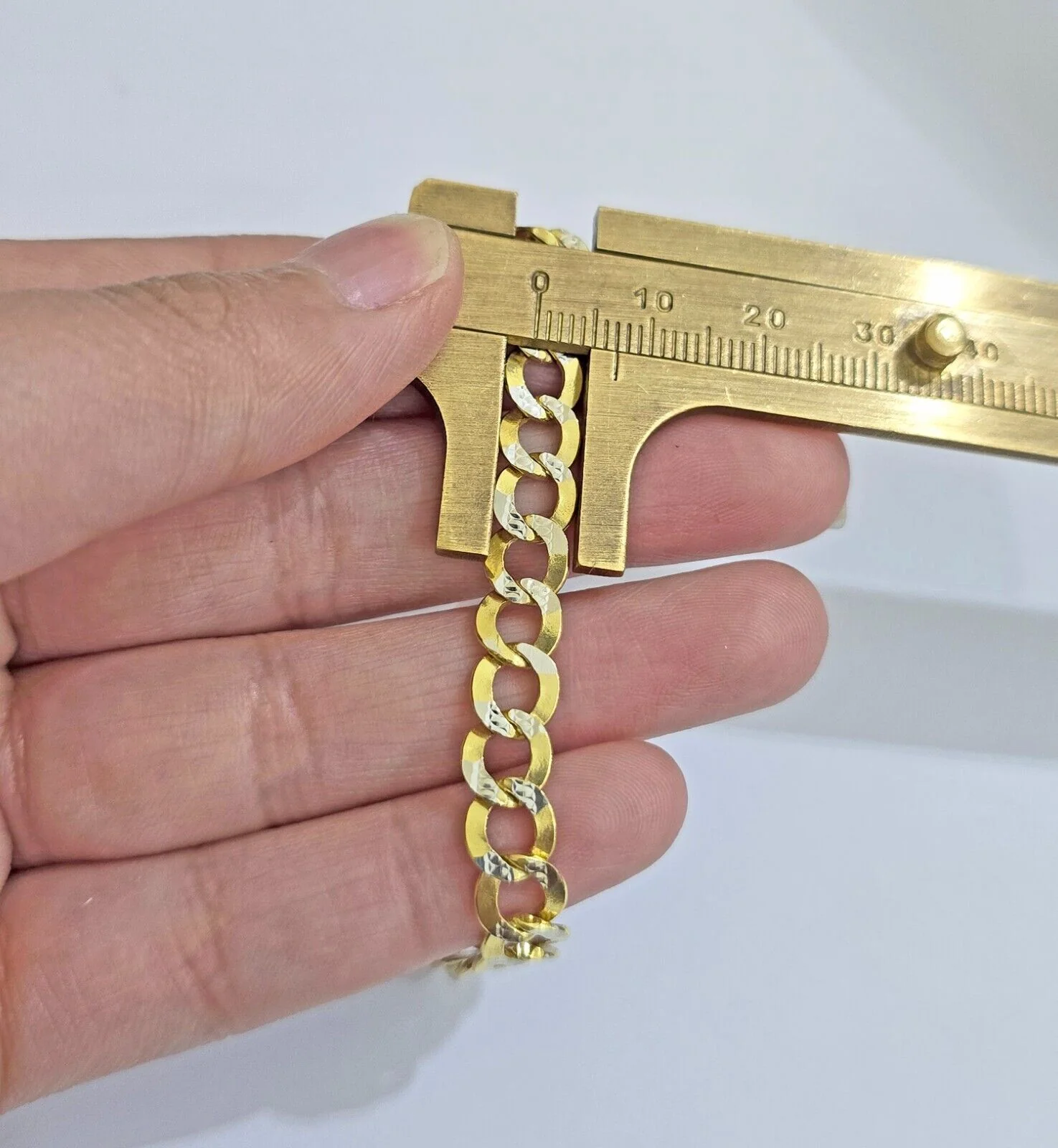 Real 10k Yellow Gold Bracelet Cuban Curb link 7mm 8 Inch Two-tone Cuts SOLID 10k - Image 6