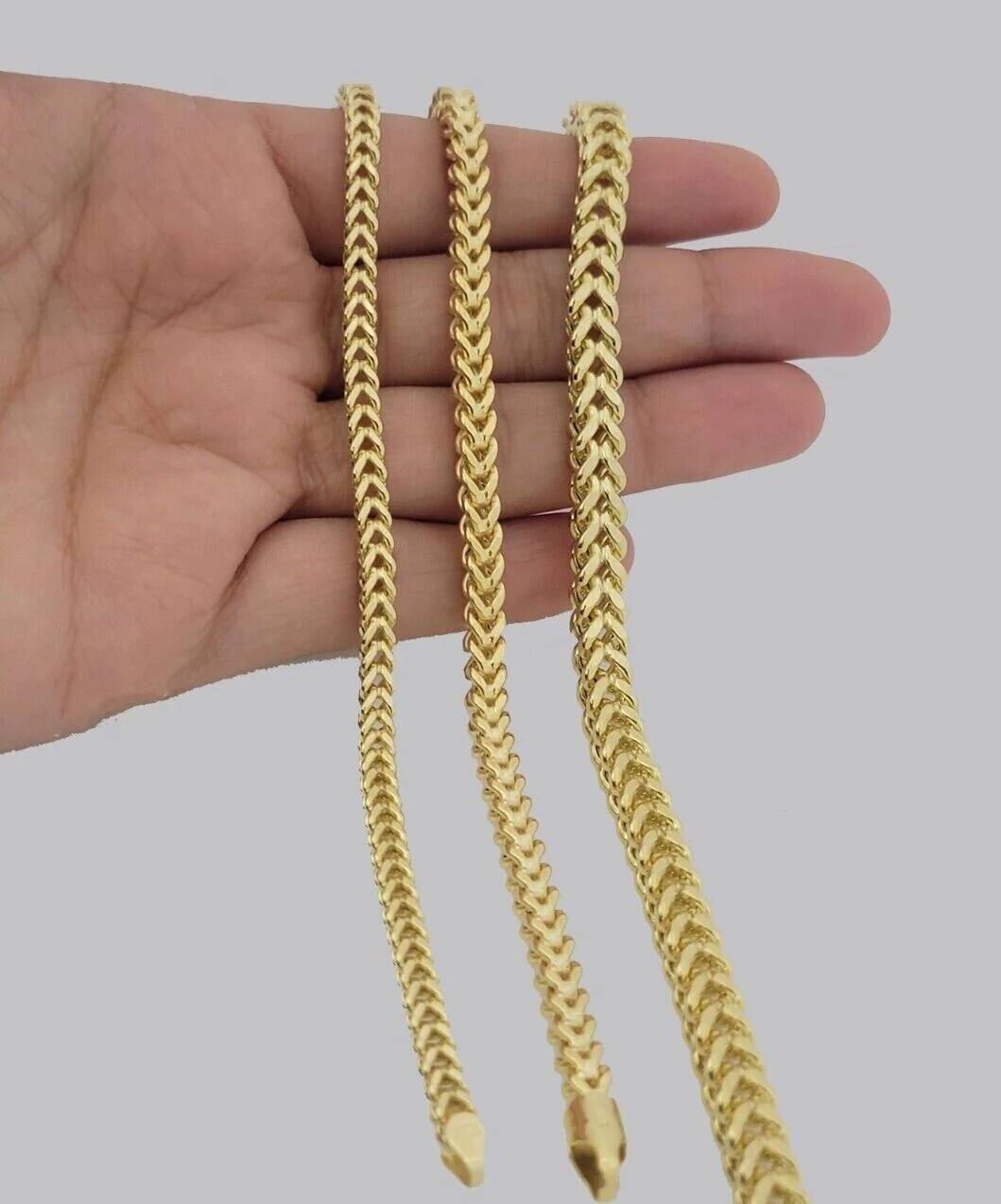 Real 10k Yellow Gold Bracelet Franco 8 Inch 4mm 5mm 6mm 10kt Mens BRAND NEW - Image 14
