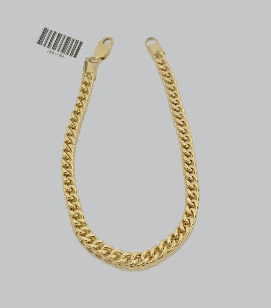 Real 10k Yellow Gold Bracelet Franco 8 Inch 4mm 5mm 6mm 10kt Mens BRAND NEW - Image 16