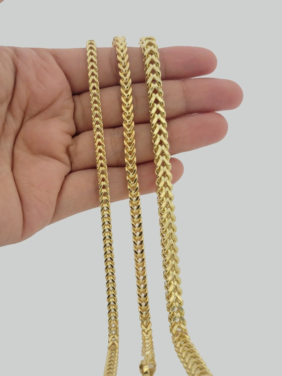 Real 10k Yellow Gold Bracelet Franco 8 Inch 4mm 5mm 6mm 10kt Mens BRAND NEW - Image 3