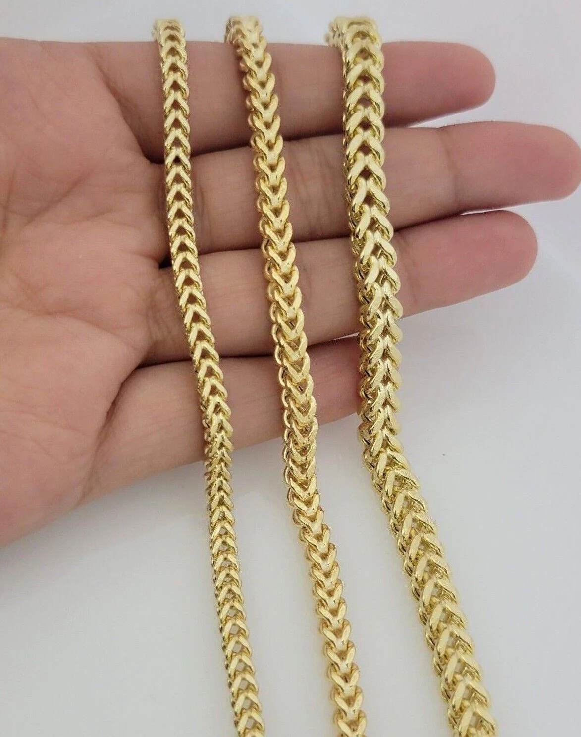 Real 10k Yellow Gold Bracelet Franco 8 Inch 4mm 5mm 6mm 10kt Mens BRAND NEW - Image 6