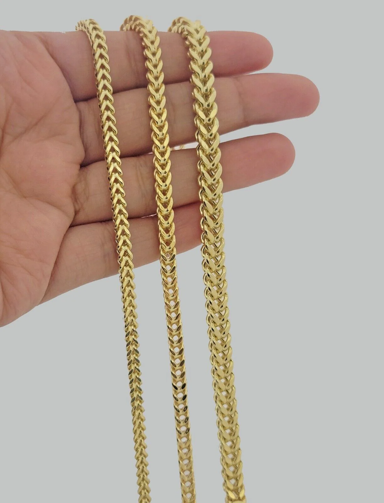 Real 10k Yellow Gold Bracelet Franco 8 Inch 4mm 5mm 6mm 10kt Mens BRAND NEW - Image 9