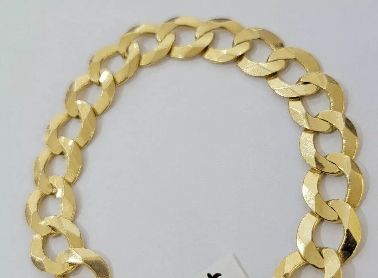 Real 10k Yellow Gold Bracelet Mens Cuban curb Link ID Name Plate Solid 13mm 9" - Image 3