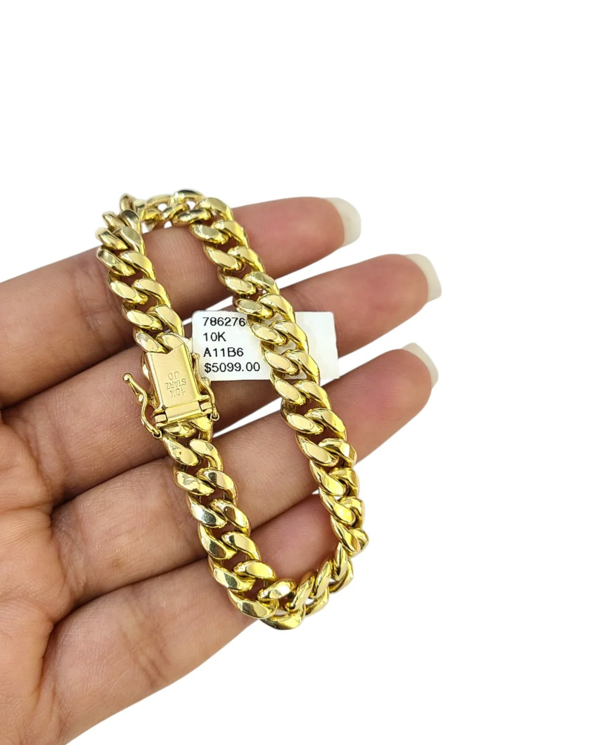 Real 10k Yellow Gold Bracelet Miami Cuban Link 6.5 Inch 8mm Men Women 10 KT - Image 2