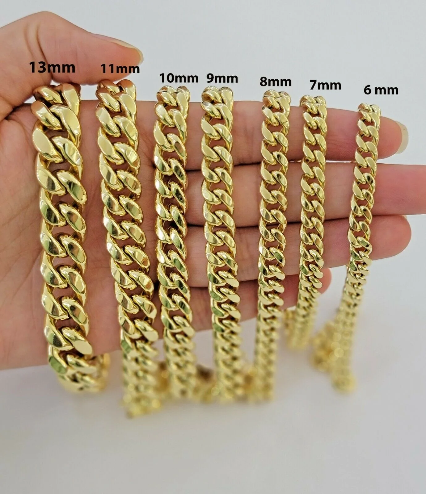Real 10k Yellow Gold Bracelet Miami Cuban Link 6mm-13mm 8" Inch Mens 10kt ,Chain - Image 2