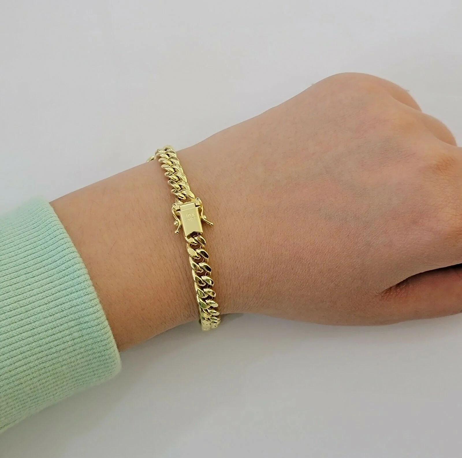 Real 10k Yellow Gold Bracelet Miami Cuban Link 6mm-13mm 8" Inch Mens 10kt ,Chain - Image 4