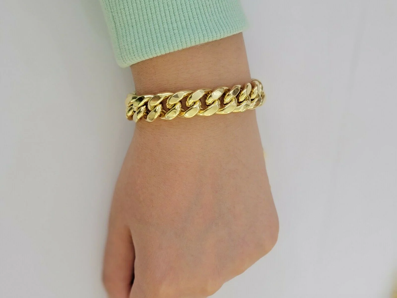 Real 10k Yellow Gold Bracelet Miami Cuban Link 6mm-13mm 8" Inch Mens 10kt ,Chain - Image 9