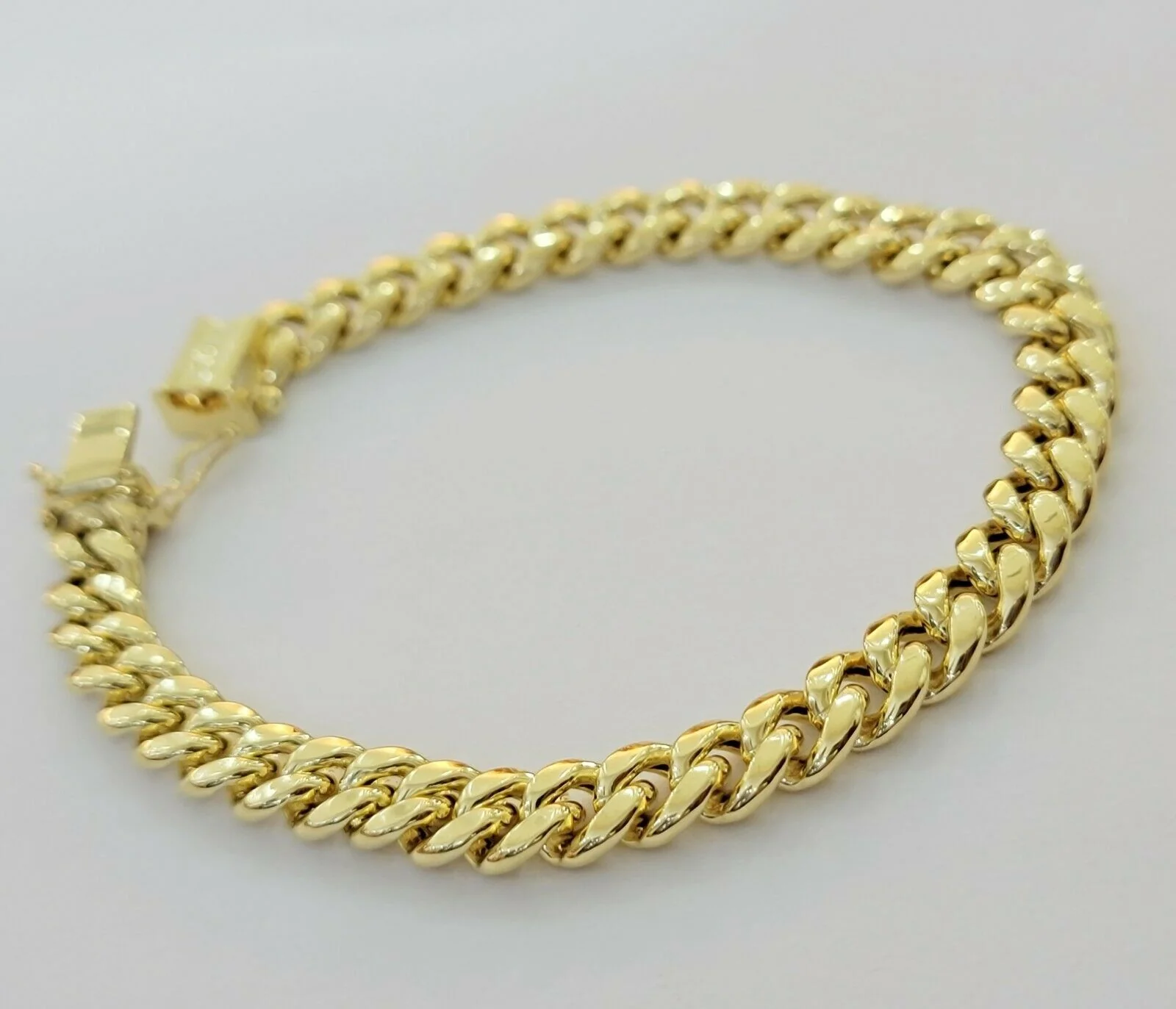 REAL 10k yellow Gold bracelet Miami Cuban Link 6MM-9Mm 7-9" Mens Box Clasp ,Rope - Image 5