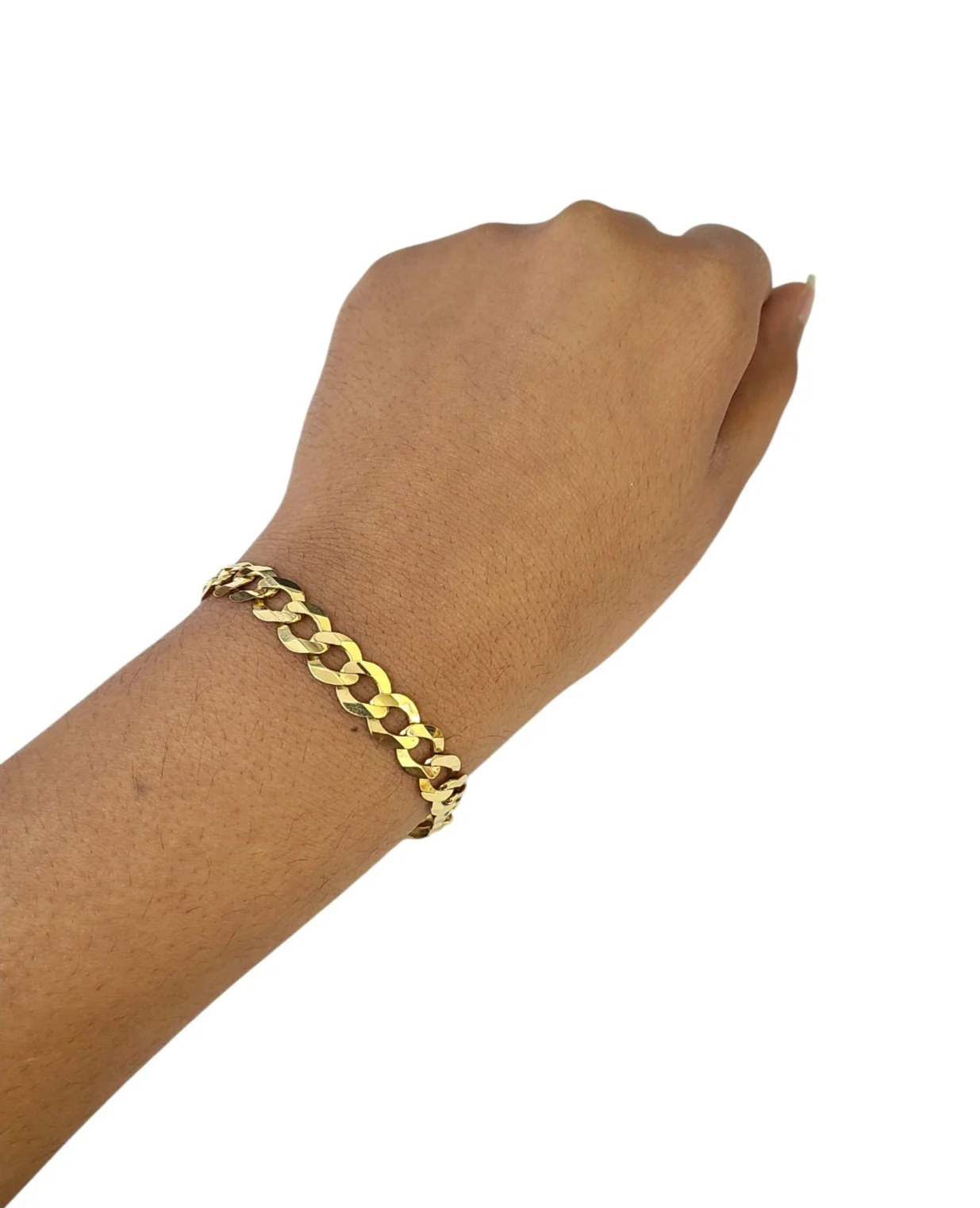 Real 10k Yellow Gold Bracelet Solid Cuban Curb 8 Inch 8mm 10kt Bracelet - Image 5