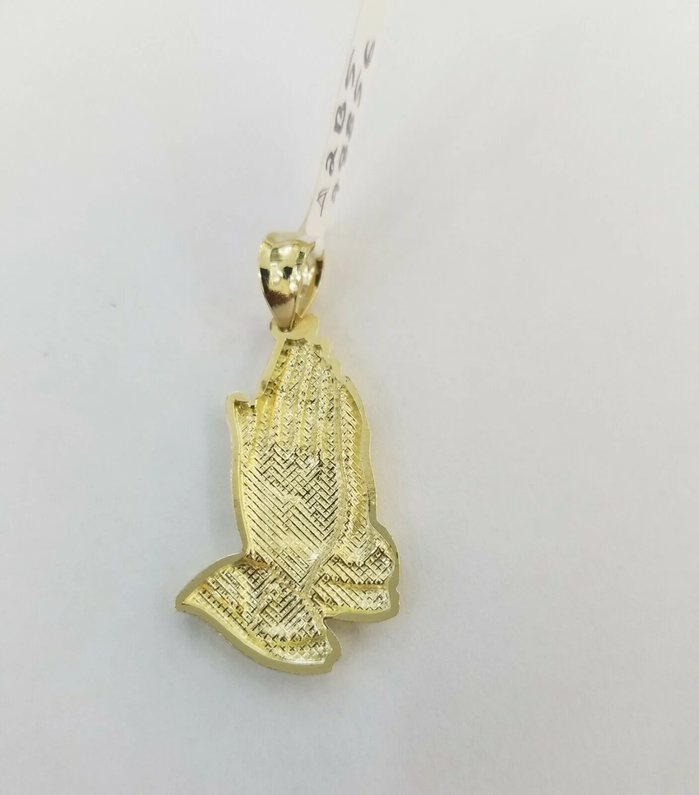 Real 10k Yellow Gold Chain 20" With Charm Praying hand pendant,3mm Rope Necklace - Image 7