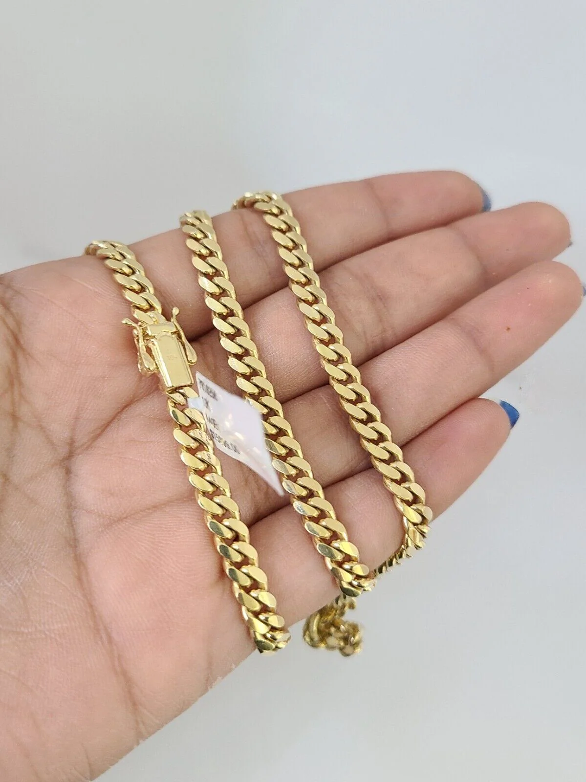 Real 10k Yellow Gold Chain 5mm Solid Miami Cuban Link Necklace 22 Inch Genuine - Image 2