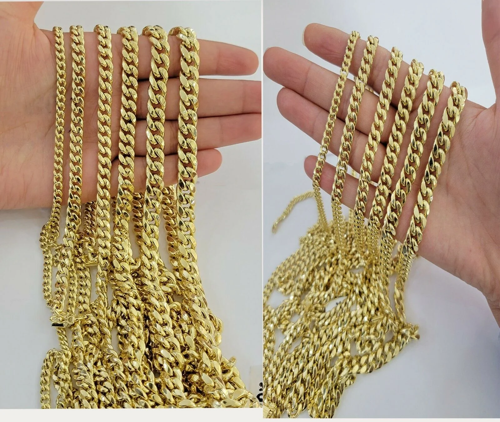 Real 10k Yellow Gold chain Bracelet 5mm-10mm Miami Cuban Link Necklace 8"-30" - Image 6