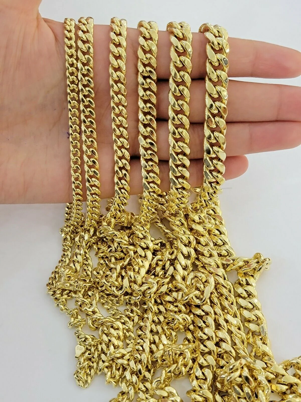 Real 10k Yellow Gold chain Bracelet 5mm-10mm Miami Cuban Link Necklace 8"-30" - Image 7