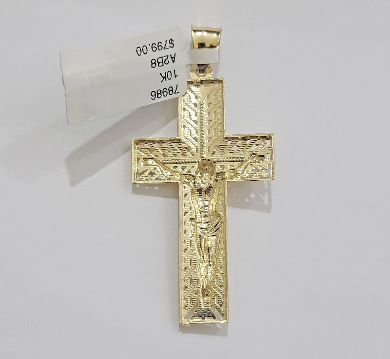 REAL 10k Yellow Gold Chain Cross Pendant Set Miami Cuban link Necklace 5mm 18-28 - Image 2
