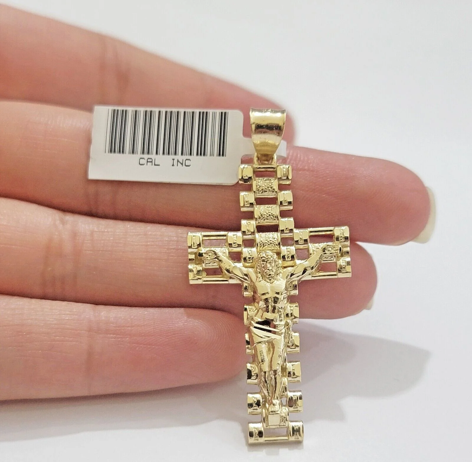REAL 10k Yellow Gold Chain Cross Pendant Set Miami Cuban link Necklace 5mm 18-28 - Image 4