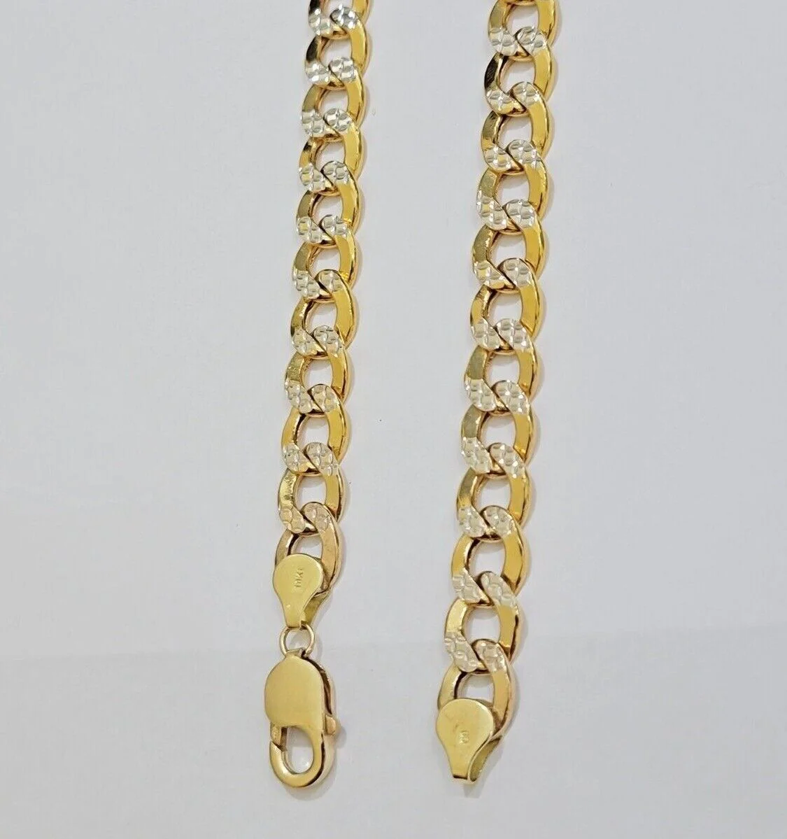 Real 10k Yellow Gold Chain Curb Link Necklace 10mm 18-30 Inch Diamond Cuts - Image 7