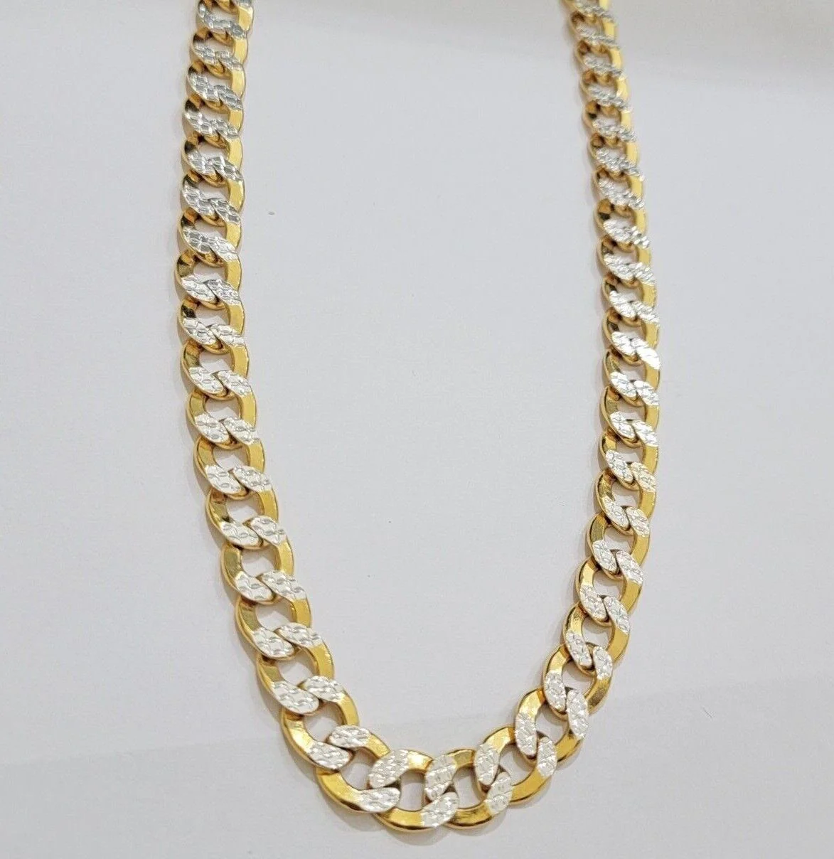 Real 10k Yellow Gold Chain Curb Link Necklace 10mm 18-30 Inch Diamond Cuts - Image 8
