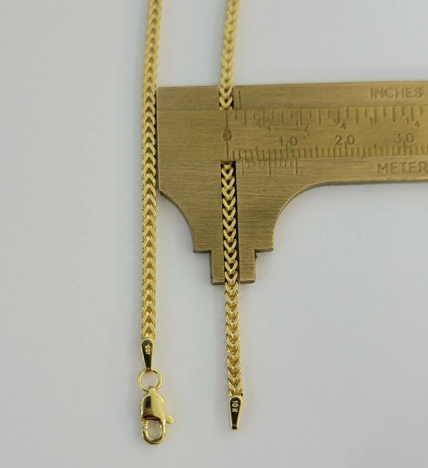 Real 10k Yellow Gold chain Franco 16-26" Necklace 2.5mm STRONG CHAIN For Pendant - Image 9
