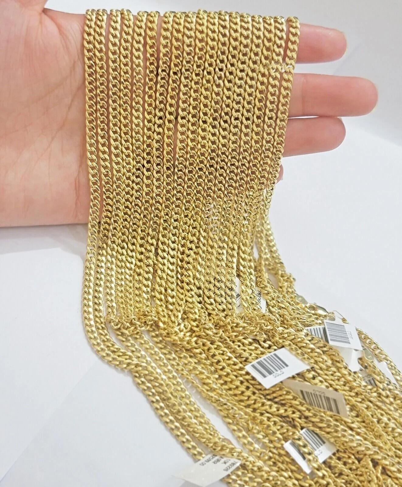 Real 10k Yellow Gold chain Miami Cuban Link 4mm 16-26" Necklace For Pendant 10kt