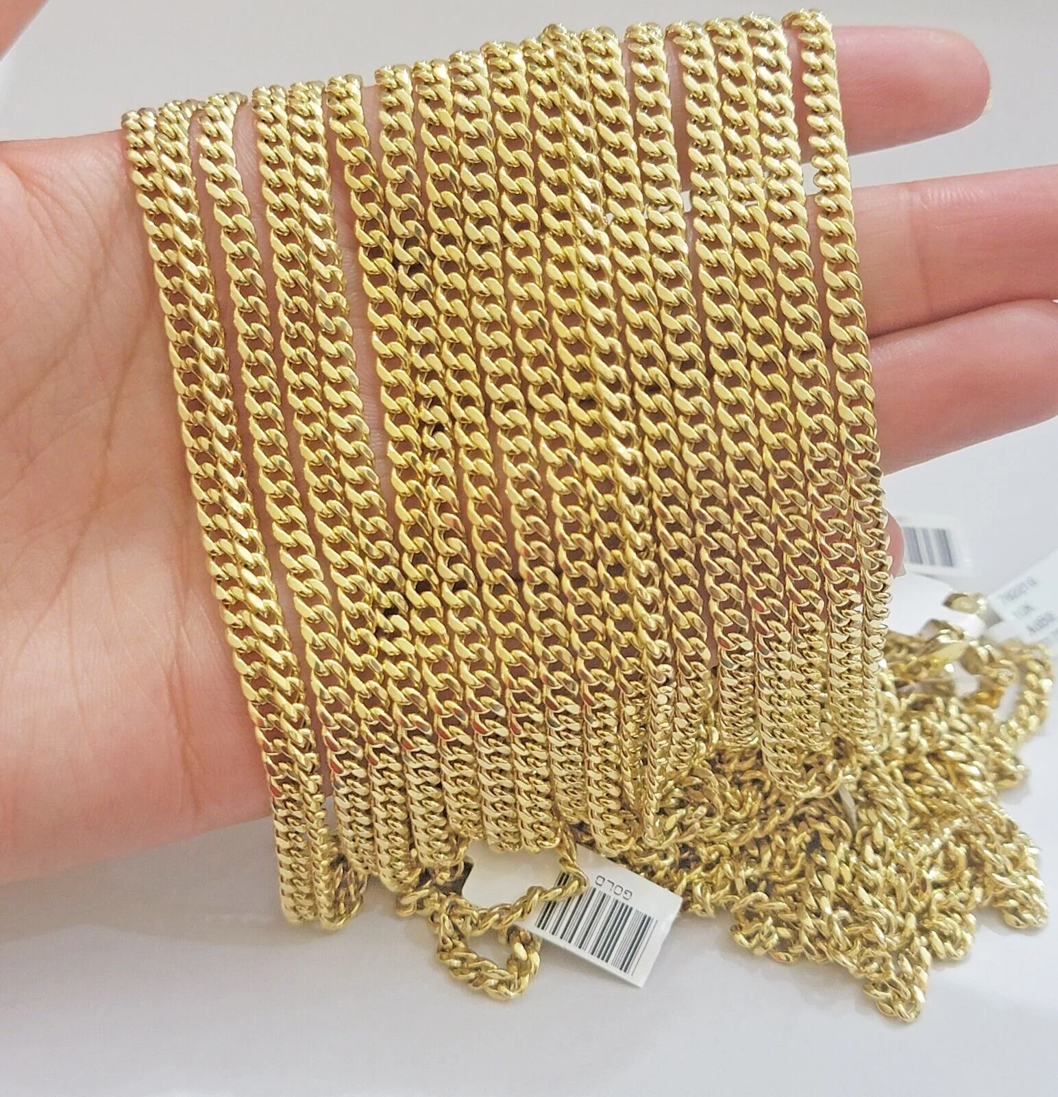 Real 10k Yellow Gold chain Miami Cuban Link 4mm 16-26" Necklace For Pendant 10kt - Image 5