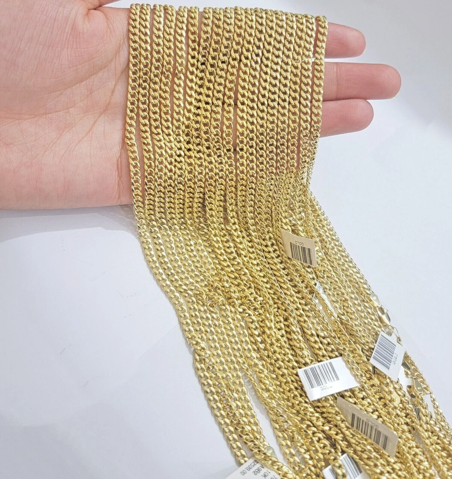 Real 10k Yellow Gold chain Miami Cuban Link 4mm STRONG Necklace For Pendant 10kt - Image 10