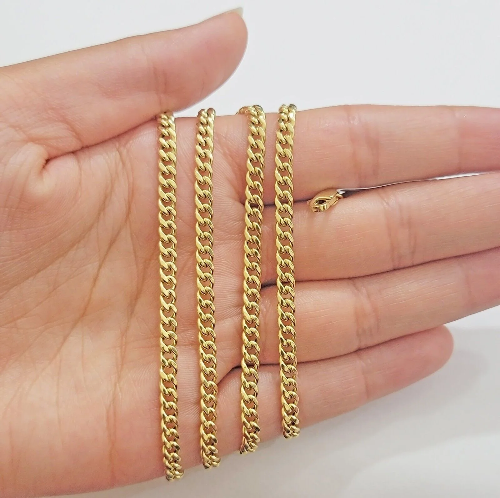 Real 10k Yellow Gold chain Miami Cuban Link 4mm STRONG Necklace For Pendant 10kt - Image 7