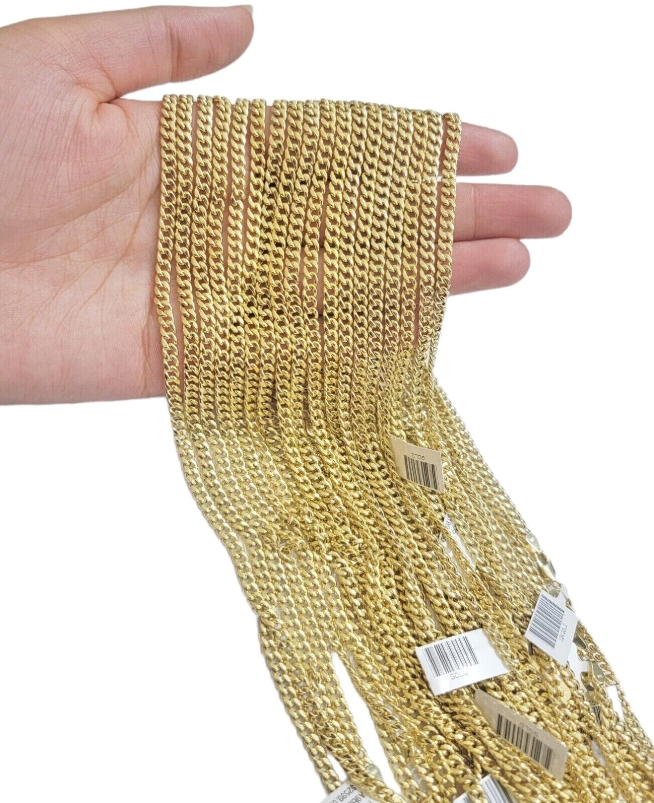 Real 10k Yellow Gold chain Miami Cuban Link 4mm STRONG Necklace For Pendant 10kt - Image 8