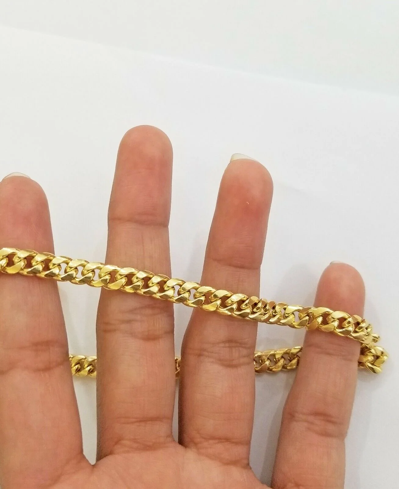 Real 10k Yellow Gold chain Miami Cuban Link necklace 6mm Mens 10kt 22" Box Lock - Image 5