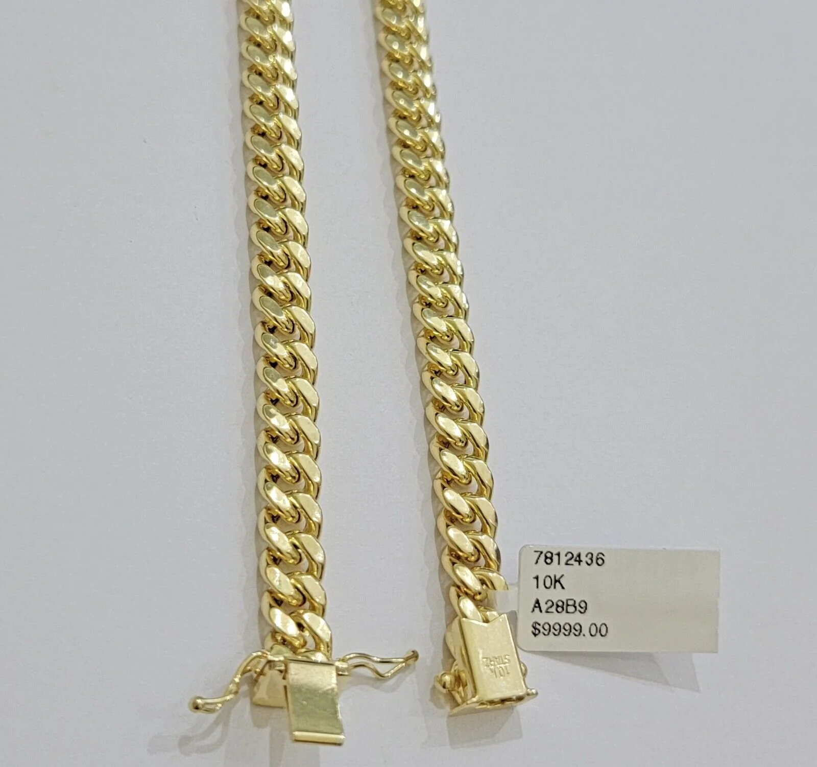 Real 10k Yellow Gold Chain Necklace 7mm Miami Cuban Link 20 inch Men Women 10KT - Image 4