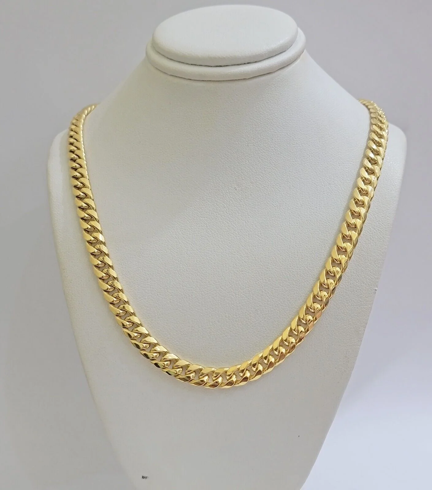 Real 10k Yellow Gold Chain necklace Miami Cuban Link 7mm 20" 22" 24 Inch 10KT - Image 4