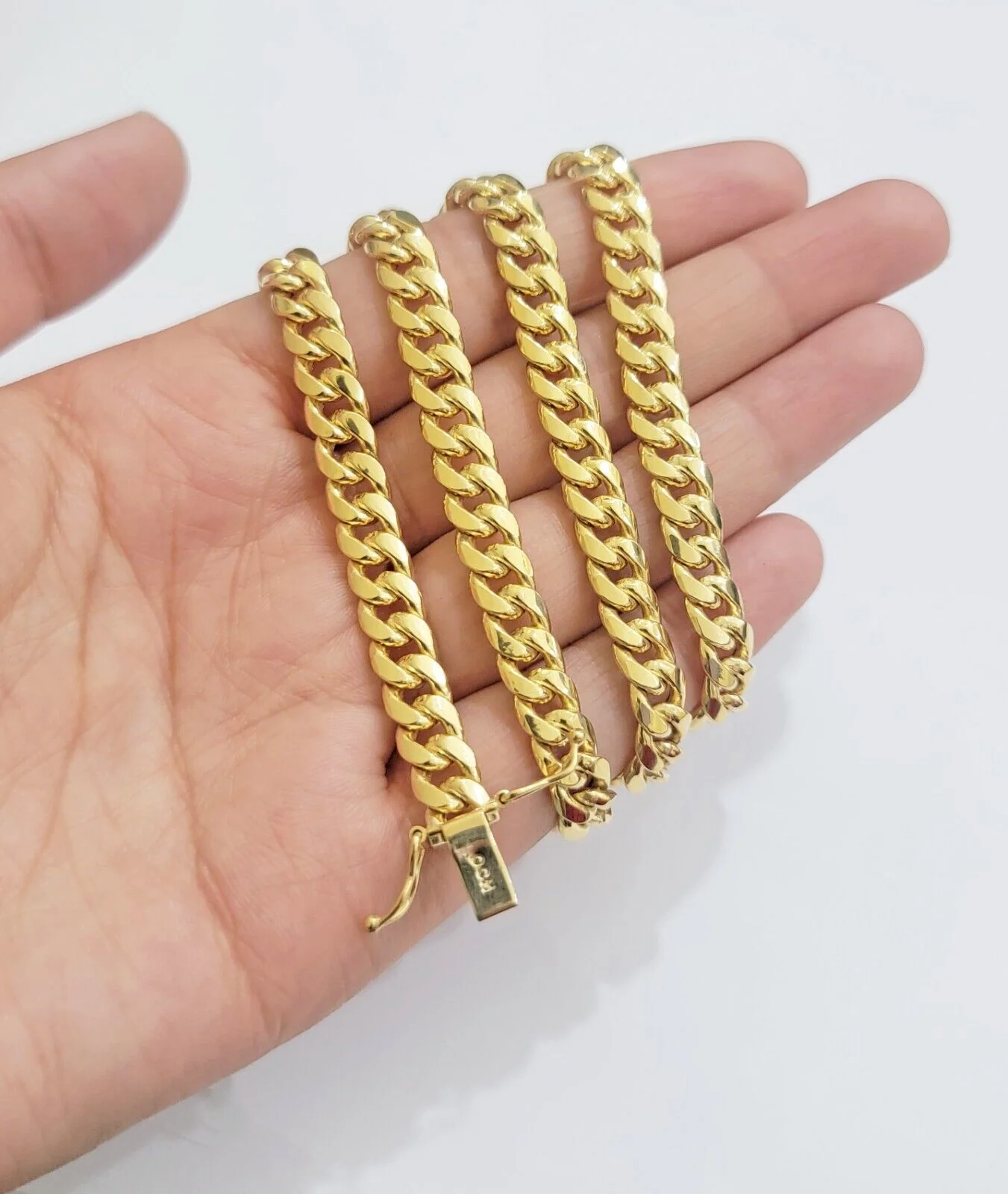 Real 10k Yellow Gold Chain necklace Miami Cuban Link 7mm 20" 22" 24 Inch 10KT - Image 6