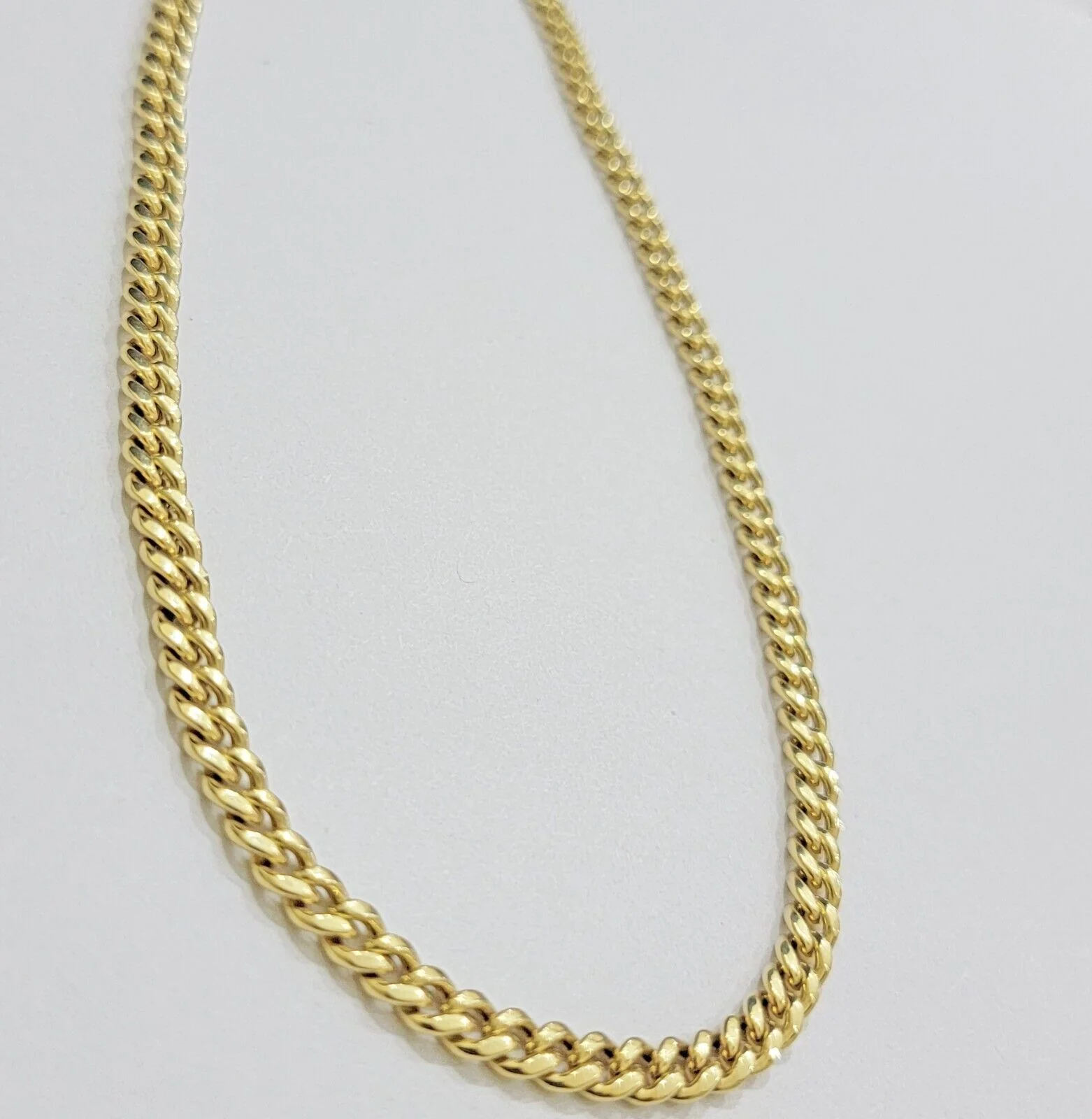 Real 10K Yellow Gold Chain Necklace Miami Cuban Link Chain 4.5mm 18" - 26'' Inch - Image 10