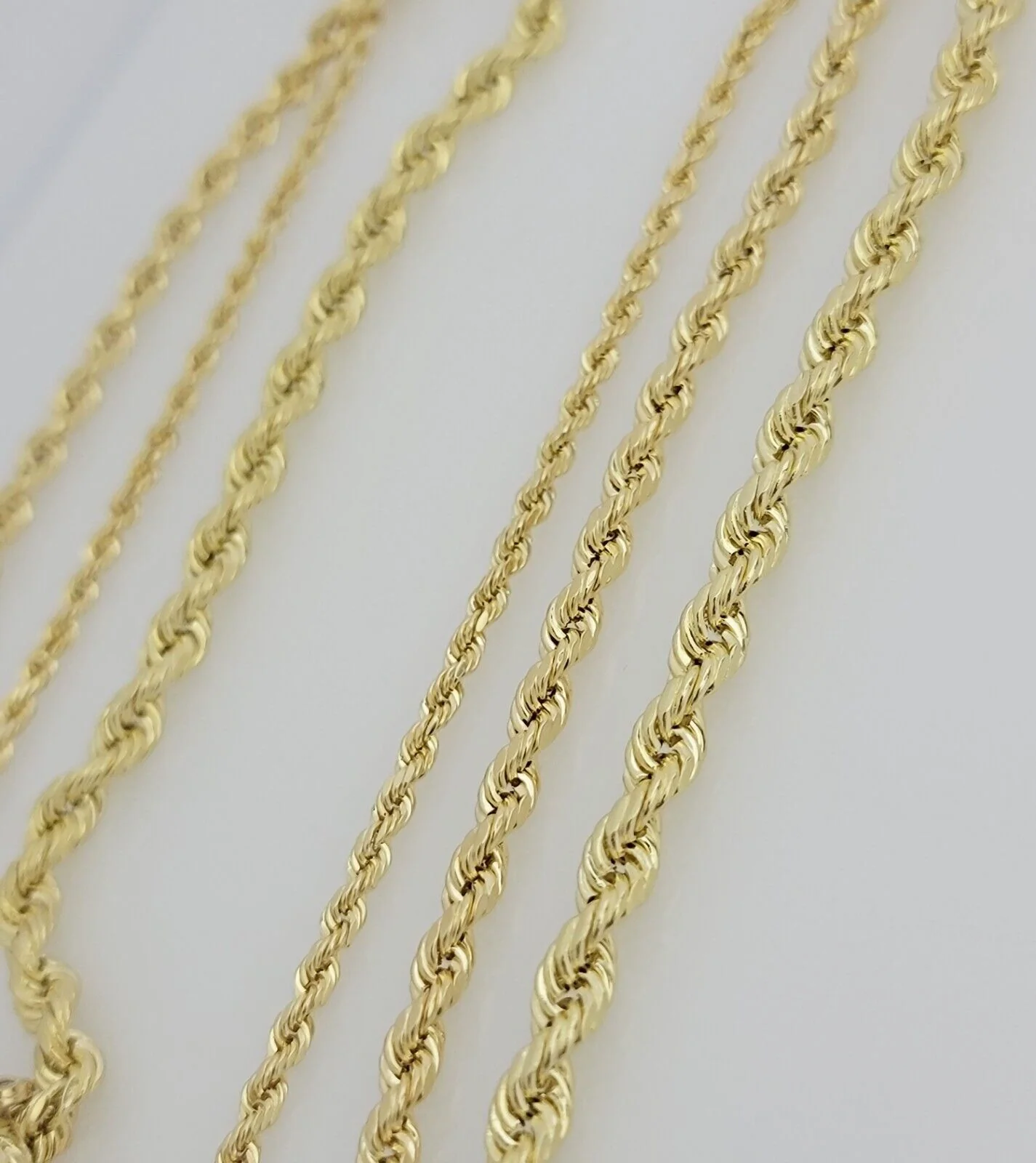 Real 10k Yellow Gold Chain Rope Necklace 3mm 4mm 5mm 18" 20" 22" 24" 26" 28" 30" - Image 5