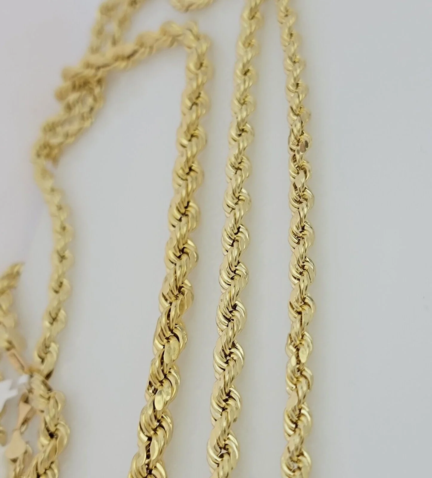 Real 10k Yellow Gold Chain Rope Necklace 6mm 7mm 8mm 20" 22" 24" 26" 28" 30" Men - Image 8