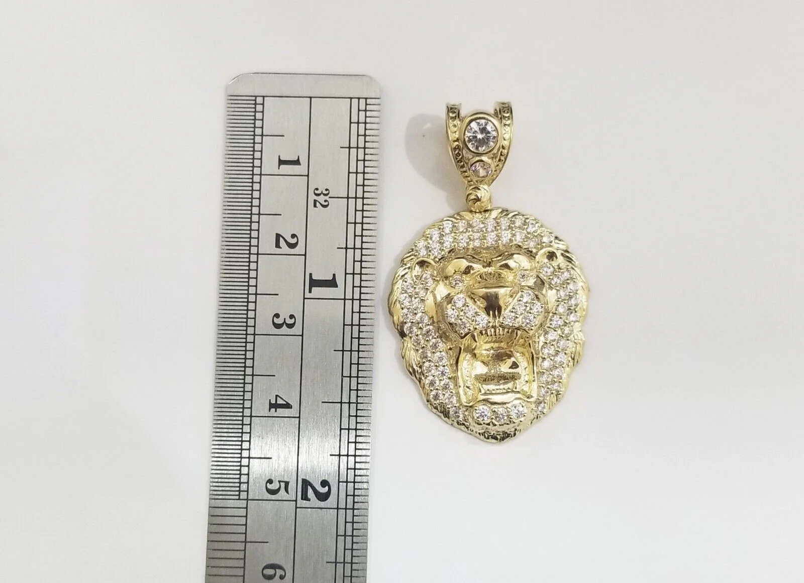 Real 10k Yellow Gold Charm Lion Head Pendant 10kt Gold - Image 3