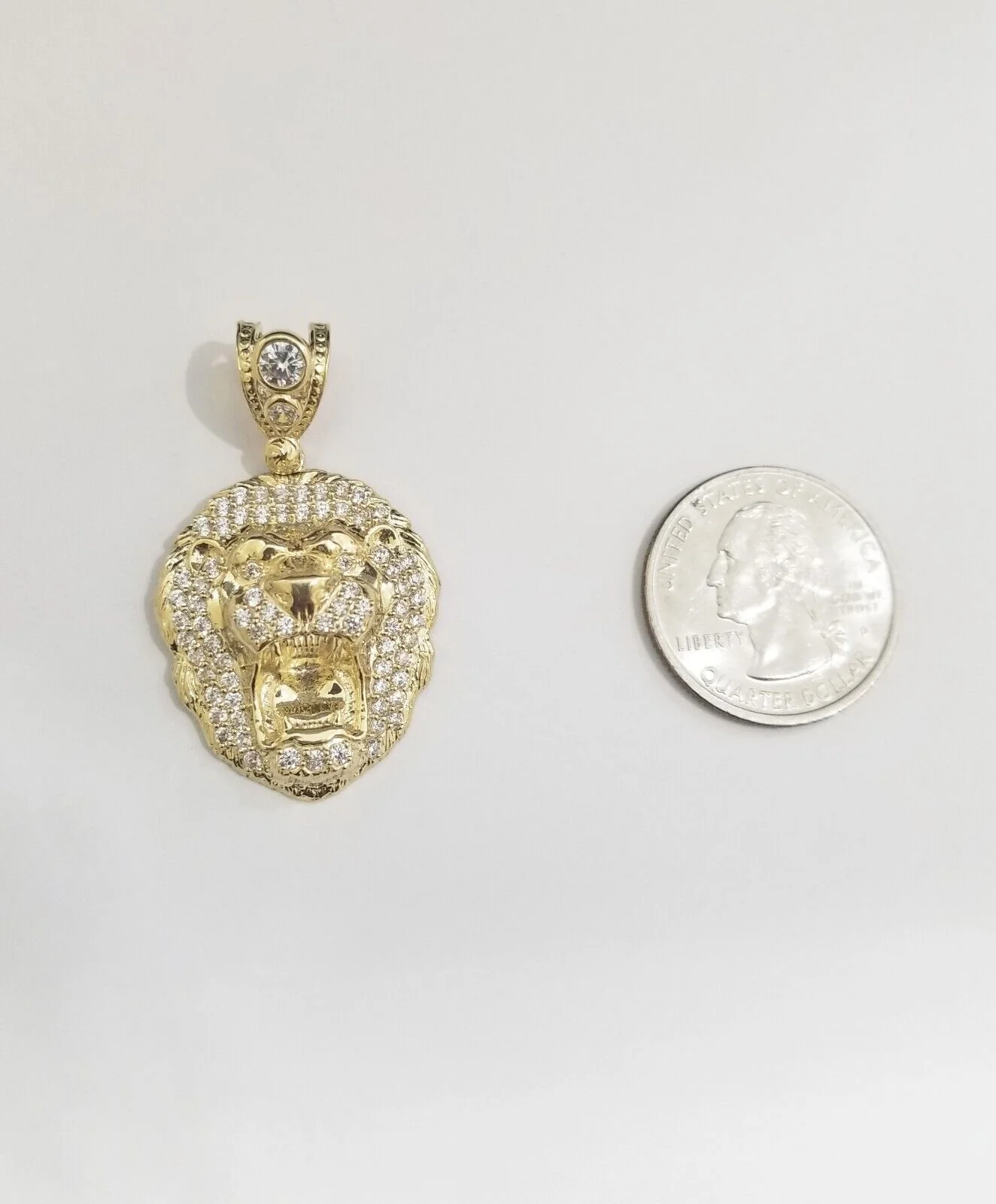 Real 10k Yellow Gold Charm Lion Head Pendant 10kt Gold - Image 8
