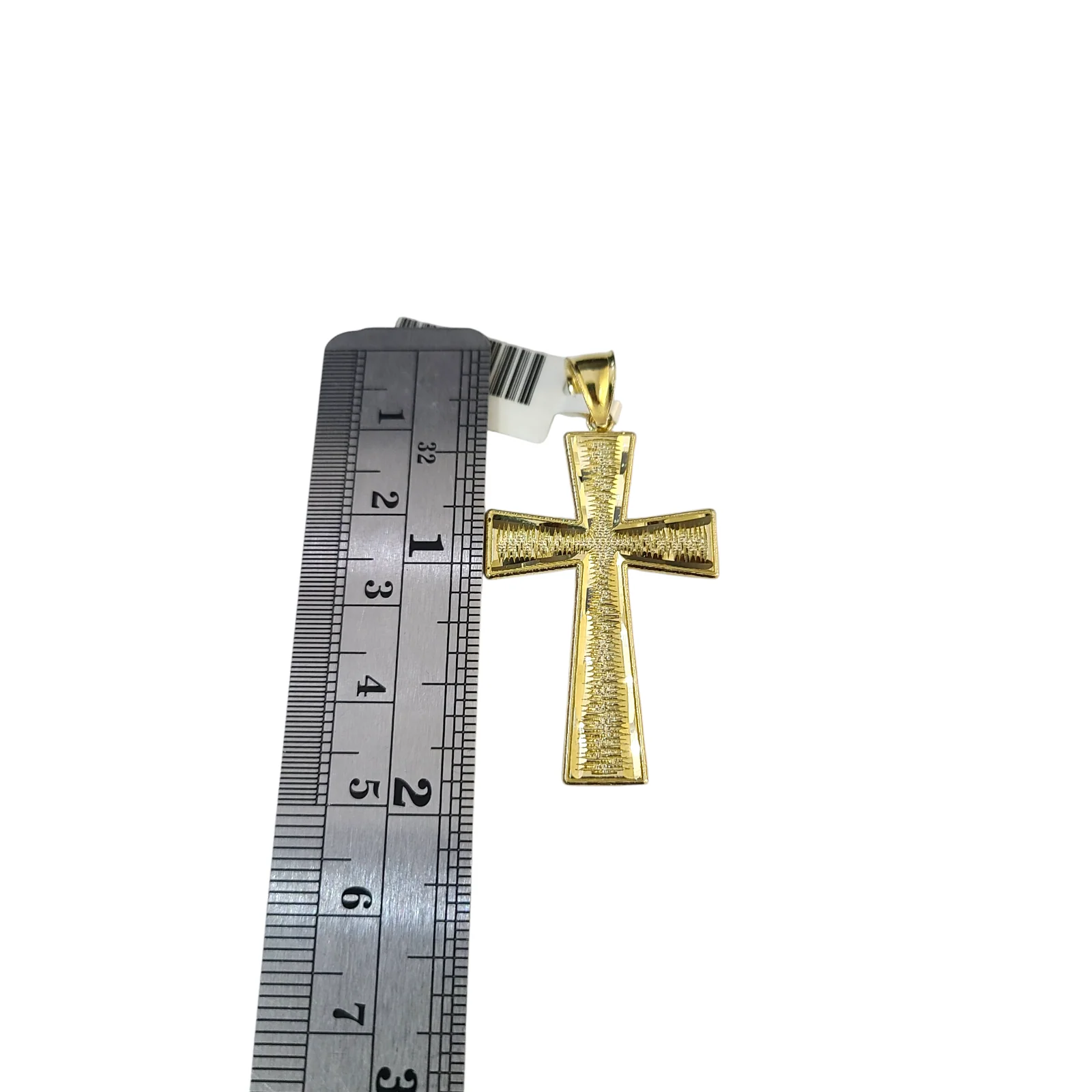 Real 10k Yellow Gold Charm Pendant Cross Diamond Cuts 10KT - Image 2