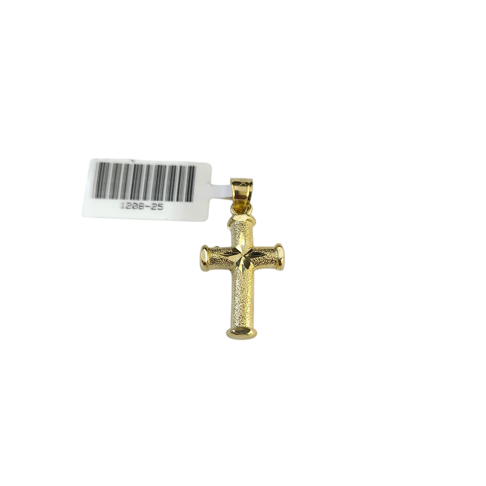 Real 10k Yellow Gold Charm Pendant Cross Diamond Cuts 10KT - Image 2
