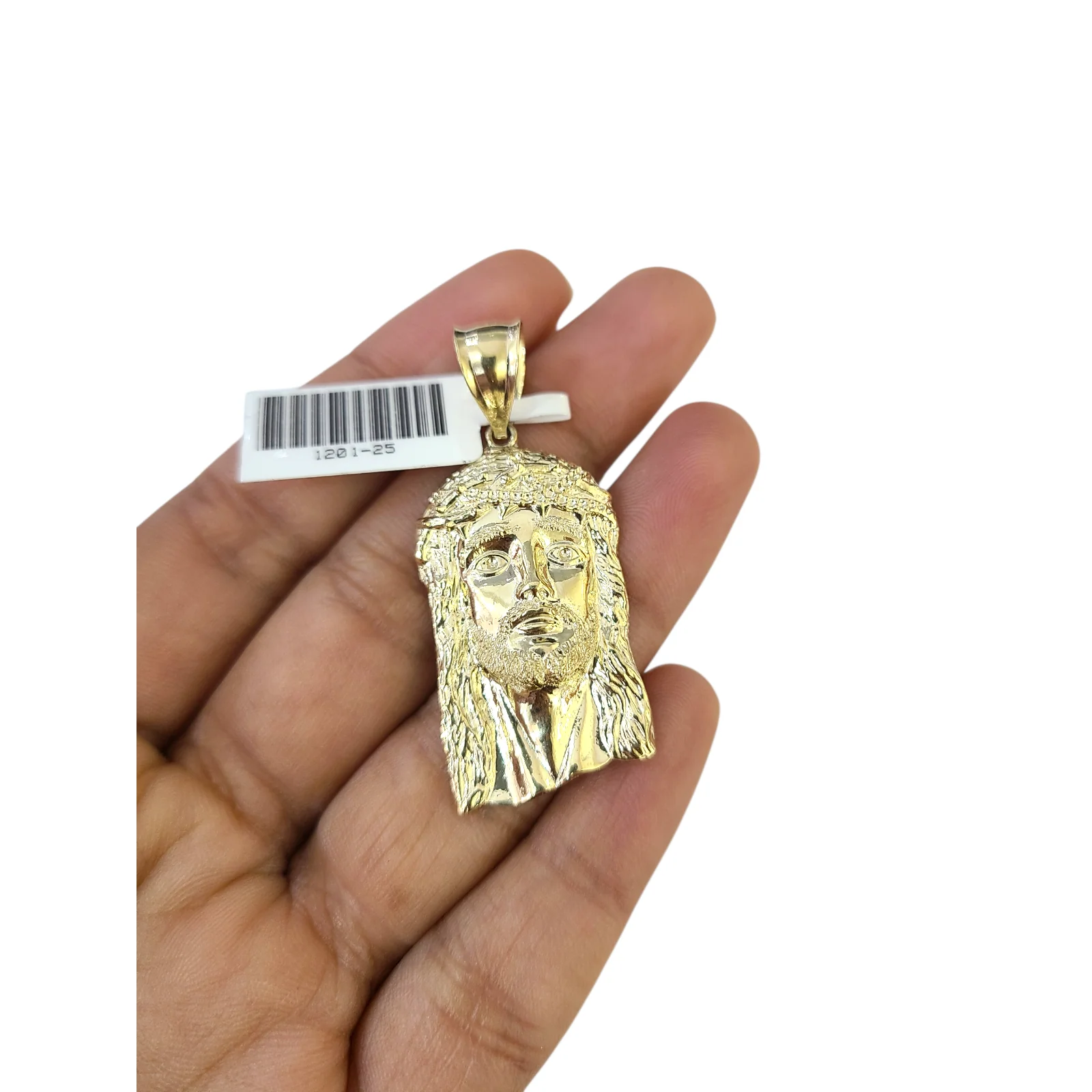 Real 10k Yellow Gold Charm Pendant Cross Head Face Gold 10KT - Image 3