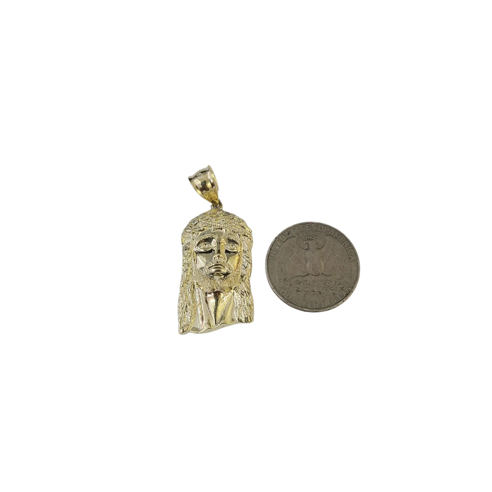 Real 10k Yellow Gold Charm Pendant Cross Head Face Gold 10KT - Image 4